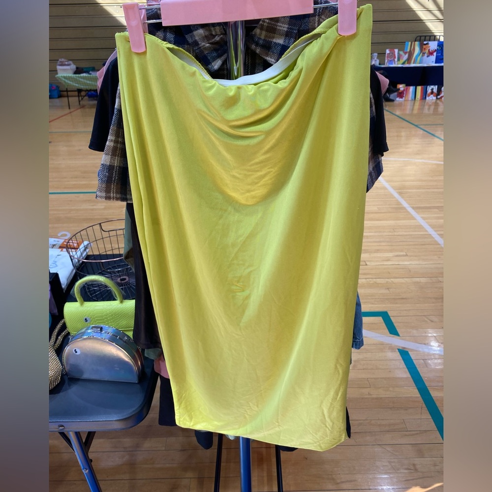 Windsor Neon Yellow/Green Midi Skirt size XL